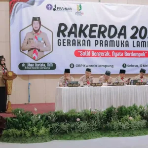 Ketua Kwarda Pramuka Lampung Jihan Nurlela Buka Rakerda Pramuka Tahun 2026, Lakukan Penguatan Kolaborasi Mendukung Pembangunan Daerah dan Nasional